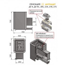 Печь банная Везувий Сенсация 22 антрацит (271)